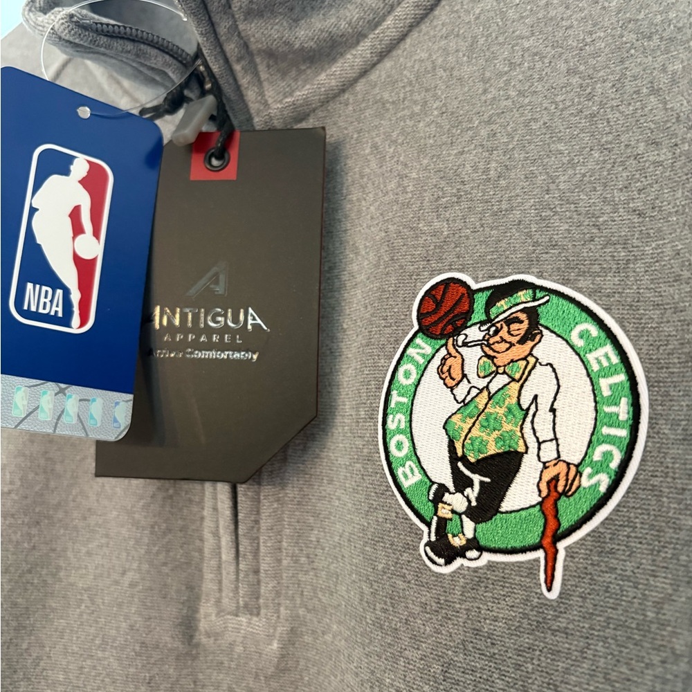 Antigua Boston Celtics Gray Quarter Zip